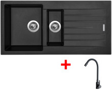 Sinks PERFECTO 1000.1 Pureblack + ELASTA černá matná 